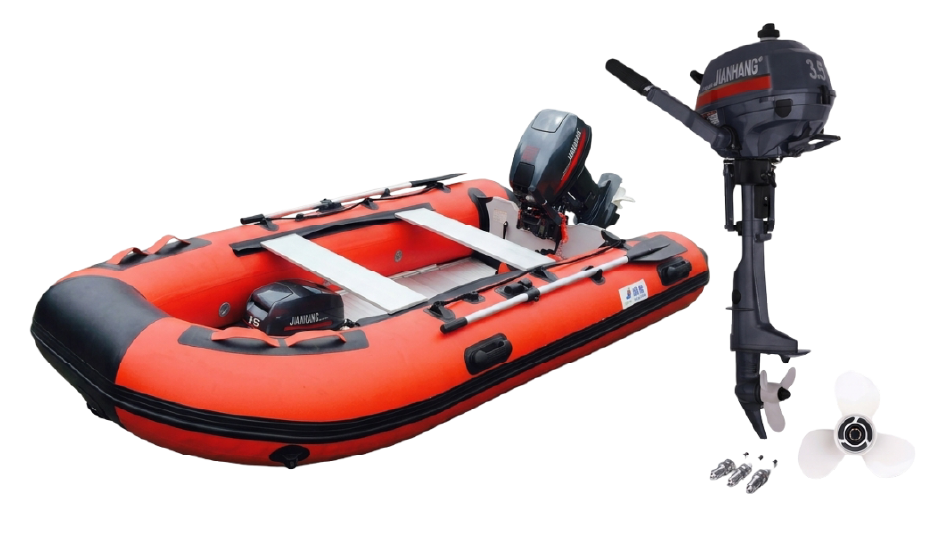 Red and black inflatable boat product image